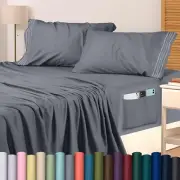 Utopia Bedding Queen Size Sheet Set, Soft Microfiber 4 Piece Queen, Grey