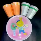5PC Easter Dinner Plate Melamine Cups Springtime