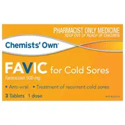 [Chemists' Own] Chemists Own Favic for Cold Sore 500mg 3 Tablets