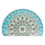 Half Round Door Mat,Semi Circle Bathroom Floor Rug,Mandala Boho Bohemian H6