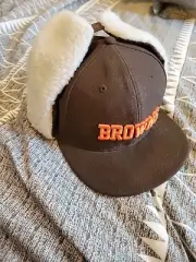 New Era Men's Cleveland Browns Suede 59Fifty Fitted Hat Size 7 1/2 NFL Football