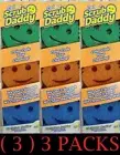 3x Scrub Daddy Colors Non-Scratch FlexTexture Sponge Multi-Color ( 3 ) 3 PACKS