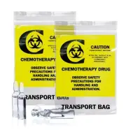 1000 Chemo Transfer Bags Clear 9 x 12 Zip Locking Printed Bags