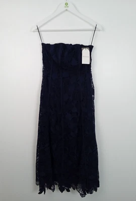 Monsoon Mini Dress Size 10 Navy Floral Crochet Sweetheart Strapless Midi NEW F2