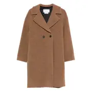 [Harris Wharf London] Harris Wharf London Bouclé Double-breasted Coat 42 IT BROWN