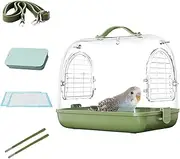 Bird Travel Carrier - Transparent Portable Bird Bag with Breathable Design | Removable Mat Travel Cage for Cockatiels, Hamsters, Parrots, Parakeets, Ideal Pet Carrier for Vet Visits, Hiking, O