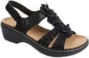[HIONRE] Platform Heel Sandals,Retro Platform Sandals, Casual Comfortable Sandals,Women's Open Toe Footbed Sandals