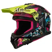 MX708 Fast II Gorilla Purple H-V Yellow Offroad Helmet