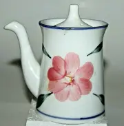 Japanese Teapot With Lid HandPainted China Pink Flowers On White Small Brand New
