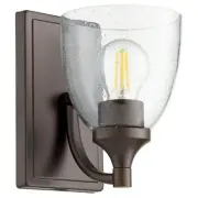 Quorum Enclave 1 Light Wall Mount, Oiled Bronze/Clear Seeded - 5459-1-286