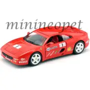 BBURAGO 18-26306 FERRARI RACING F 355 CHALLENGE 1/24 #1 DIECAST MODEL CAR RED