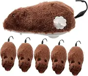 GANAZONO 6Pcs Wind Up Cat Plush Clockwork Mouse Random Color Soft Rat Tease for Cats Encourages Play and Activity Durable and Engaging Pet Supplies