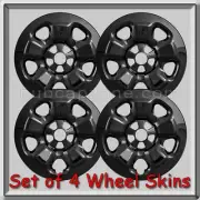 17" Jeep Cherokee Wheel Skins Black Hubcaps 2017-2018 Cherokee Wheel Covers