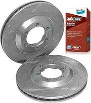 2 x Slotted & Drilled Front Disc Brake Rotors + Bendix Brake Pads for Holden Colorado RC & for Isuzu D-Max TFR85 TFS85 4cyl 3.0L 4JJ1 V6 3.6L LCA 2008 2009 2010 2011 2012