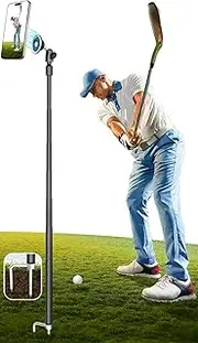 Charchendo 57" Extendable Golf Monopod Selfie Stick - Magnetic Phone Holder for Golf Swing Analysis, Putting Recording and Training Aid, Portable Travel Tripod Stand with Ground Spike, for MagSafe