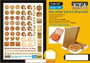 ETA Diorama 1/35, 1/32, 1/24 Pizza, Bread, Toast & Cutting Board (2 sheets)