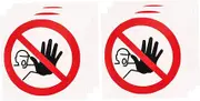 MUCKLILY 6pcs Safety No Entrance Sign Stickers Brightly Colored Adhesive Warning Stickers for Indoor Outdoor Use Security Caution Decals for Construction Sites and Offices