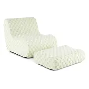 Costway Bean Bag Chair w/Ottoman & Washable Cover Lazy Sofa Lounger Seat Living Room Bedroom Green