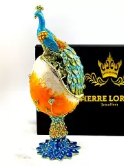 Designer Faberge egg Imperial Pure Gold Decor Peacock Faberge Bachelor Men gift