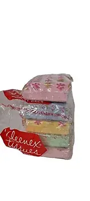 5 Pc Vtg Kleenex Tissues Pocket Purse Packs Prop Yellow Blue 1964 Sealed