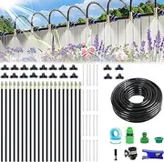 360° Curved Garden Automatic Irrigation System,360 Degree Bendable Adjustable Garden Watering System,Quick Connector Drip Irrigation Kit,Atomizing Nozzle Copper Sprayer System,Water-Saving Design(20m)