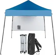 [VINGLI] 6x6 ft Pop Up Canopy Tent, Outdoor Small Canopy Tent with Backpack, Patio Pop Up Gazebo Slant Leg Canopy with 1 Sidewall, Portable Easy Up Canopy