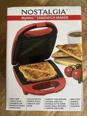 Nostalgia MyMini Sandwich Panini Maker Red New Fast Shipping Great Gift!!