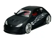 WELLY PEUGEOT 206 TUNING BLACK MATT 1:24 DIE CAST METAL MODEL NEW IN BOX 22486