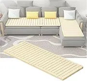LVLDAWA Folding Board Bed, Natural Hard Bed Skeleton Wooden Bed Slats, Mute Breathable Bed Support Board with Nylon Cord for Sofa, Mattress(70x140cm)