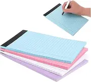 STOBOK 4 Pack Colorful Memo Pads College Ruled Legal Notepads Memo Sheets for Office School College Variety of Colors