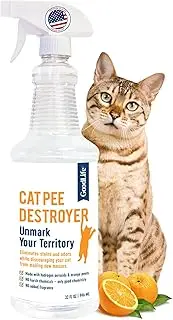 Good Life Solutions Cat Pee Destroyer - Cat Urination Stain & Urine Odor Eliminator for Home - Cat Deodorizer for Litter Box, Carpet, Mattress, Couches, Furniture, & Floors - 32 oz