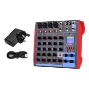 AG-6 Portable 6-Channel Mixing Console Digital Audio Mixer +48V Phantom Powe GS0