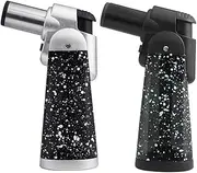 PIPITA Torch Lighter Windproof Butane Gas Lighter Big Jet Single Flame Firelighters, Adjustable Flame and Refillable Fuel Metal Blow Lighter (Butane Not Included)