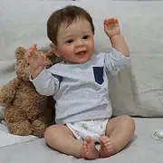 ZIYIUI Lifelike Reborn Baby Dolls 22 inch 55cm Soft Silicone Vinyl Real Life Baby Reborn Dolls Boy Realistic Newborn Baby Weighted Cloth Body Reborn Toddler Dolls Toys