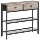 29.5" Narrow Console Table with 2 Fabric Drawers Small Entryway Table with 3-...
