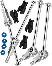 RC #45 Steel Front Rear CVD Driveshaft Upgrade Parts for 1/18 Granite Grom Mega 380 Brushed 4x4 4WD Monster Truck RTR,CVD Drive Shaft 10mm Wheel Hex Wheel Nut Diff Outdrive Hops up.Silver