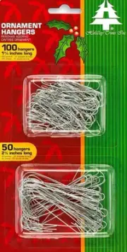 Rocky Mountain Goods 150 Ornament Hooks for Christmas Tree - Two Sizes of Silver