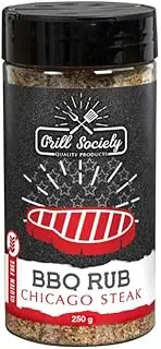Grill Society Chicago Steak BBQ Rub, 250g – Classic Spices, Bold Flavour, Ideal for Steaks, Grilling, Roasts, BBQ Seasoning for Meat Lovers