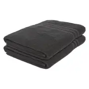 2x Charcoal 160cm x 90cm Cotton Bath Sheets Large Jumbo Soft Luxury Towels
