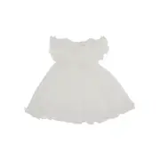 [BIMBALO'] BIMBALO' Tulle mini dress with floral brooches Kids 12M 12M White