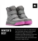SOREL Whitney&Trade II Short Waterproof Insulated Boot in Quarry/Grill Size 5M