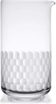 Cocktail Mixing Glass - Honeycomb Hammered Bar Mixer Pitcher for Stirred Drink -