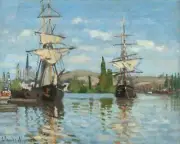 Ships Riding On Seine At Rouen By Claude Monet Painting Paint By Numbers Kit DIY