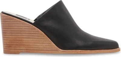 Dolce Vita Women's Beema Pointed Toe Wedge Mule Black Leather Size 6.5 New