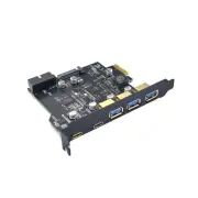 USB 3.2 GEN1 PCI-E Expansion Card 5 Ports 19 Pin Connector 2xType C 3xType A
