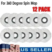12 Pack Mop Replacement Head Round Shape 360° Spin Magic Standard Size Microfibe