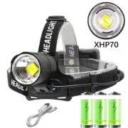 XHP70 LED Head Torch Light Lamp Headlamp Rechargeable Headlight for Camping IPX6
