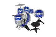 Jazz Drum Play Set 9Pcs for Kids Musical Instrument, Blue