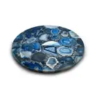 12" Blue Agate Table Top/ Agate Counter Tops Handmade work Home Decor
