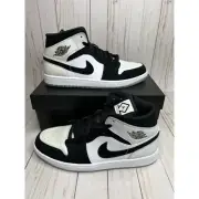 Nike Air Jordan 1 Mid SE Diamond GS Size 6.5Y White Black DN4321 100 Rare